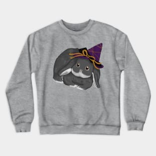 Black Rabbit Witch Hat Bunny _ Bunniesmee Crewneck Sweatshirt